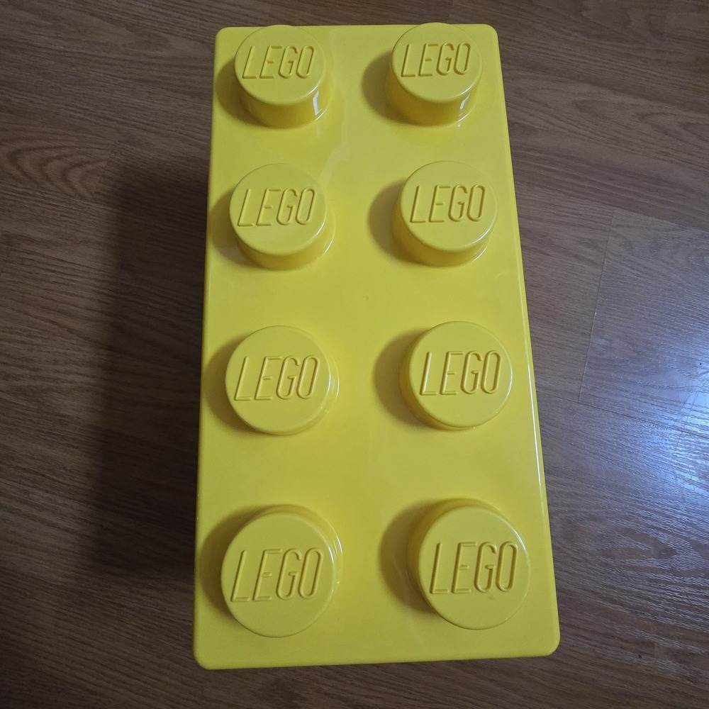 LEGO Storage Brick Case Yellow Stackable 13" x 6" x 5" Toy Collectible